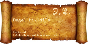 Degel Miklós névjegykártya